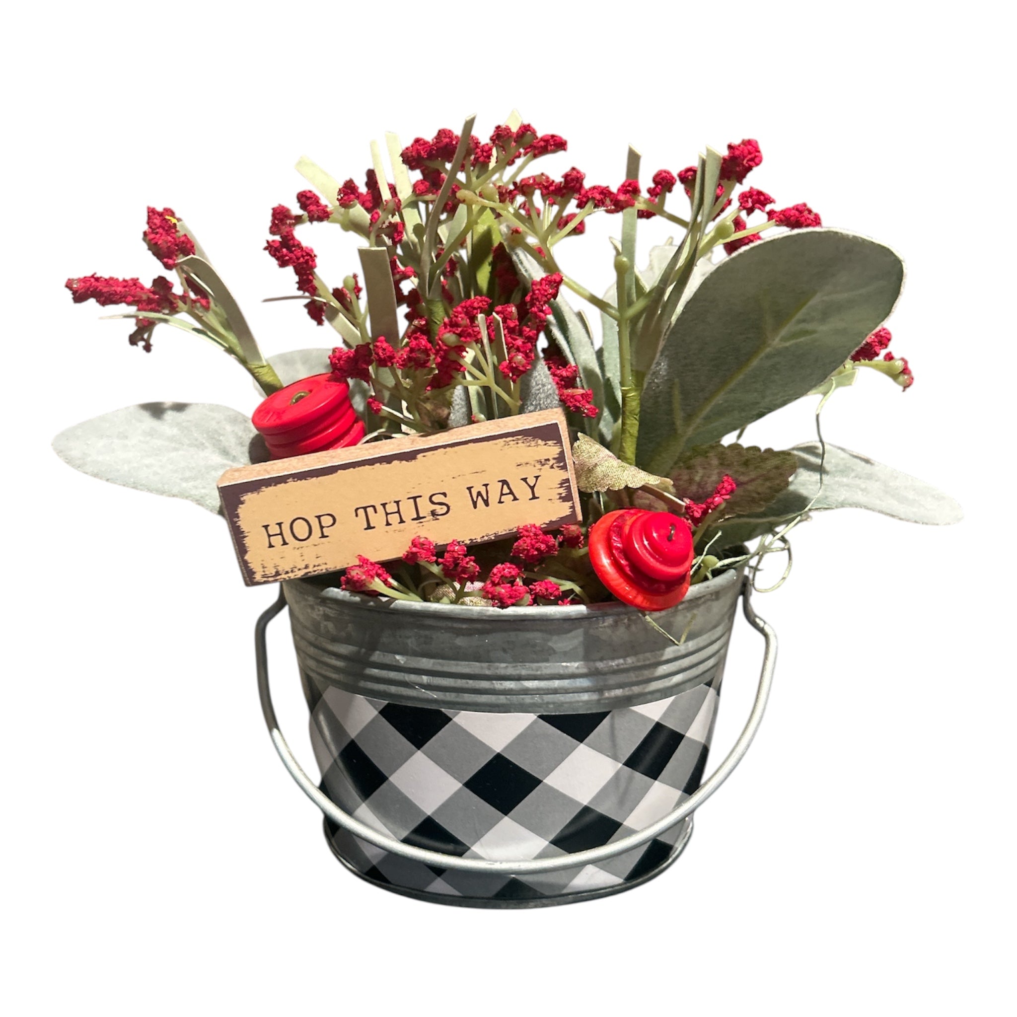 Buffalo Check Mini Bucket Arrangement - Hop This Way