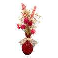 Flower arrangement with Dried Flowers - Red Vase