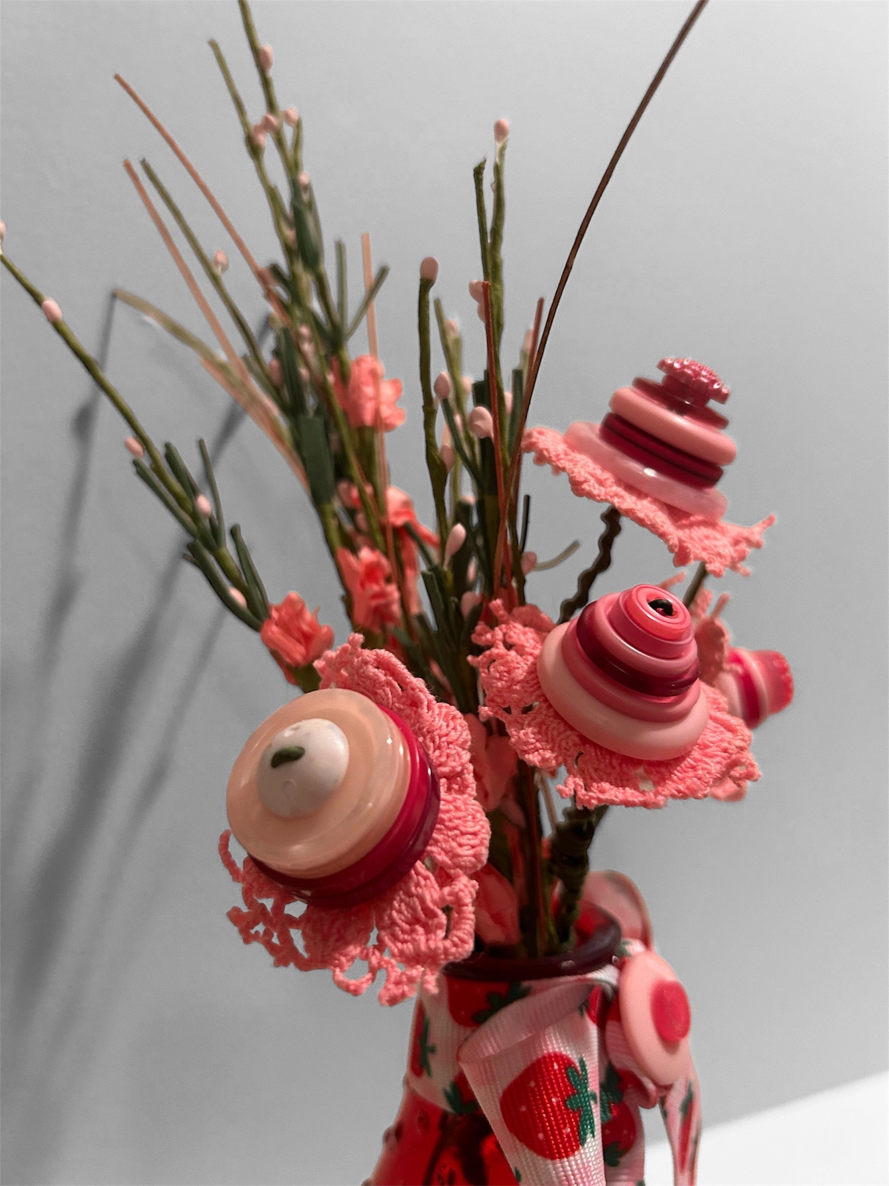 Sweet Strawberry & Button Bouquet