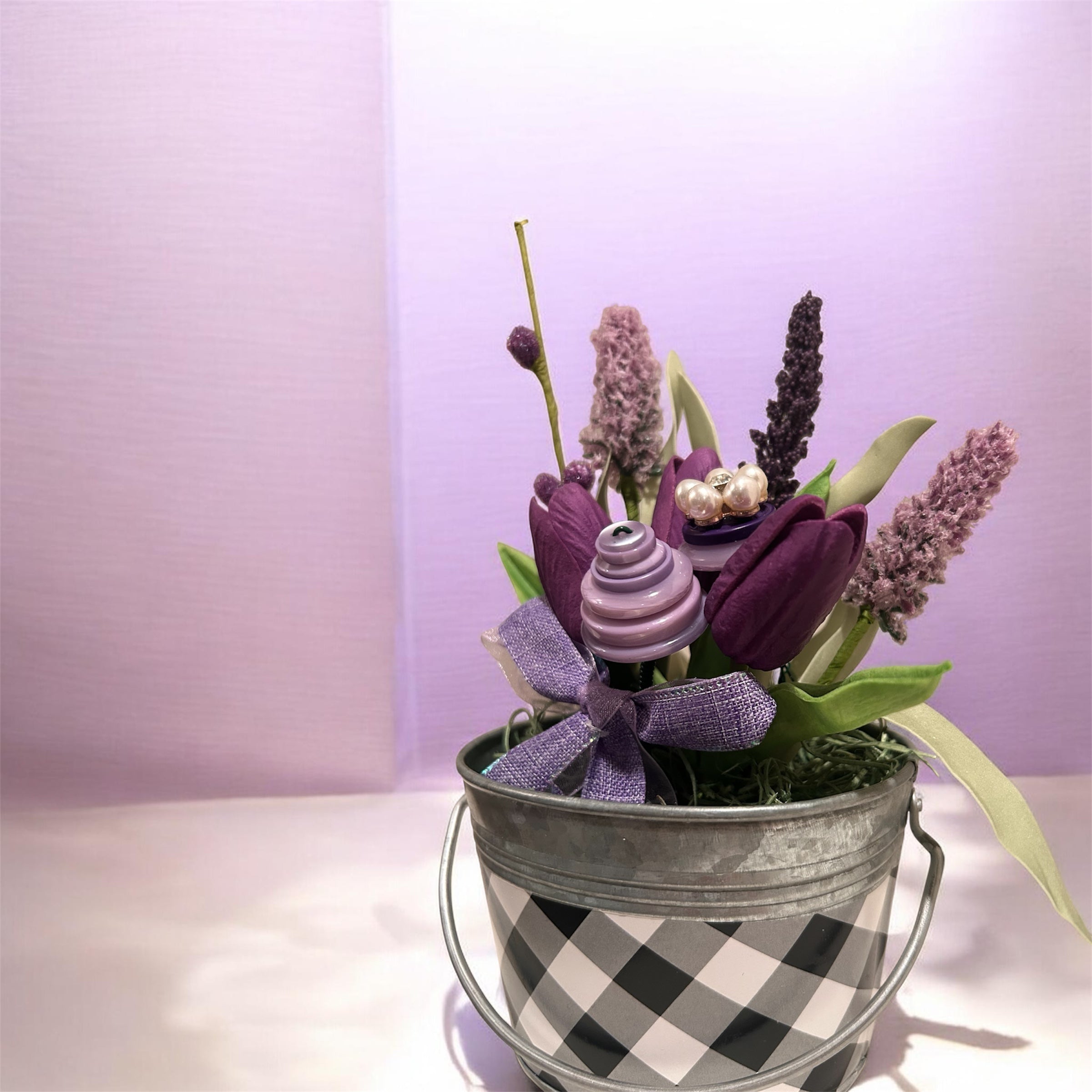 Lavender & Gingham Farmhouse Bouquet