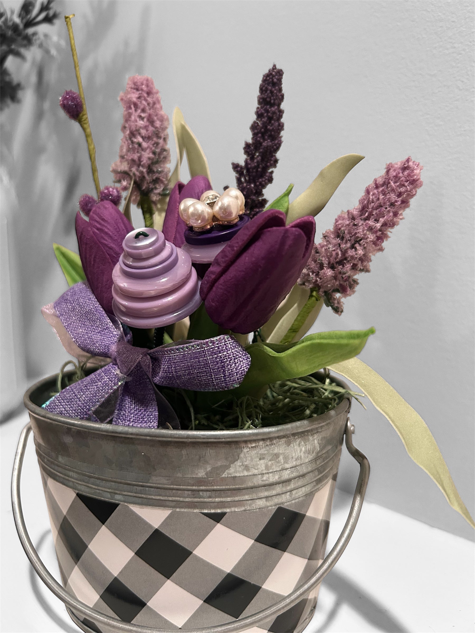 Lavender & Gingham Farmhouse Bouquet