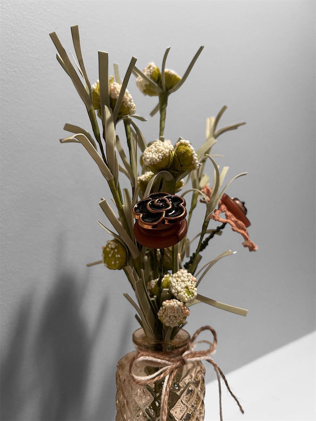 Rose Gold & Artisan Button Bouquet