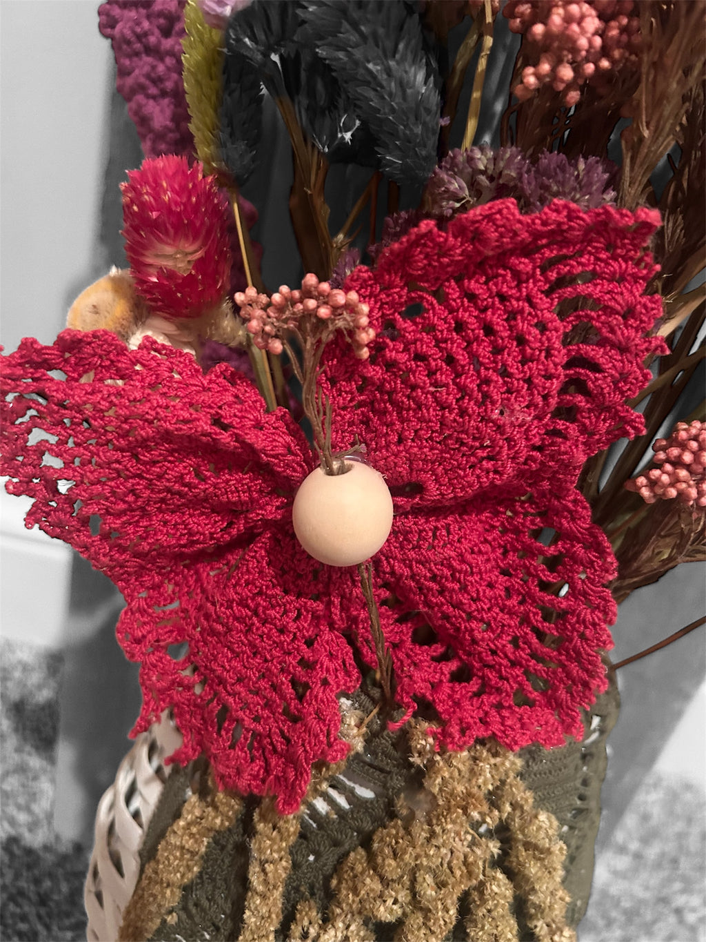 Fresh Flowers Picket Fence hanging - handcrafted