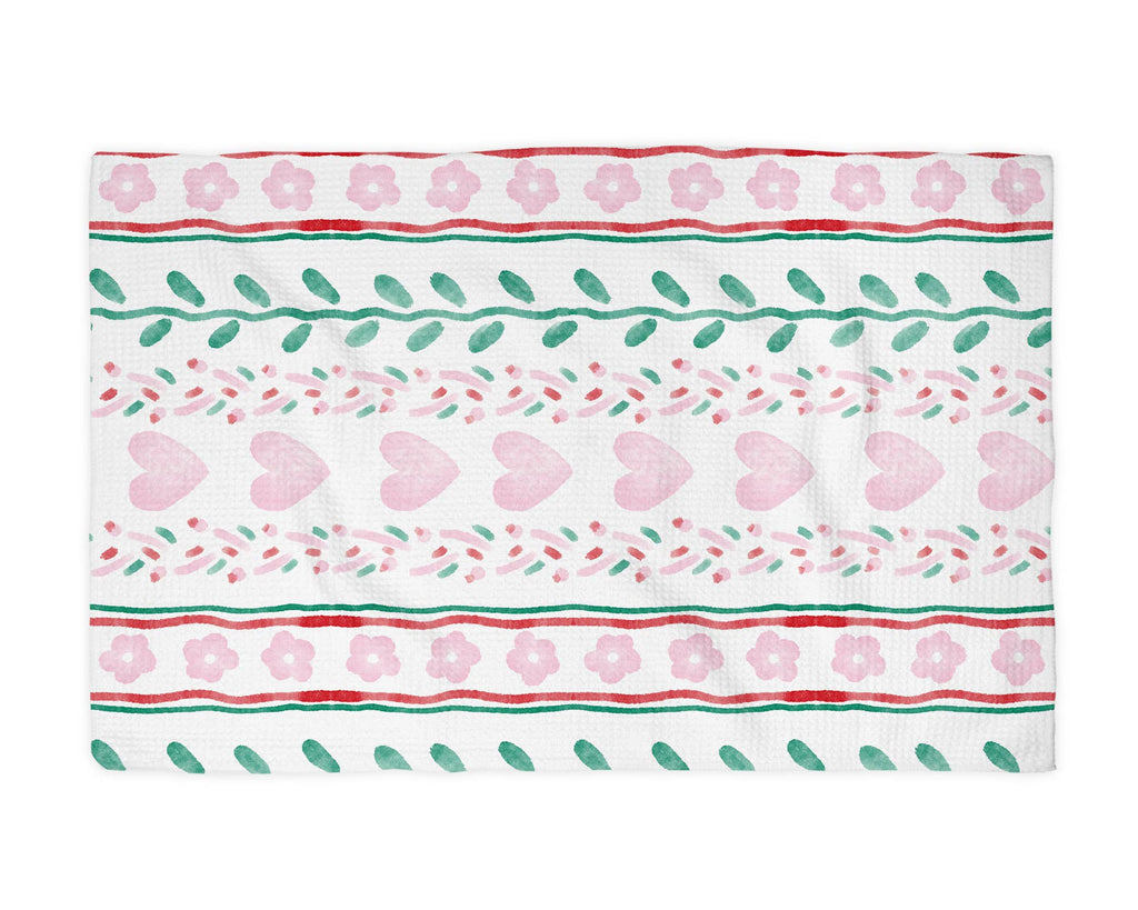Heart XOXO Kitchen Towel Waffle Baking