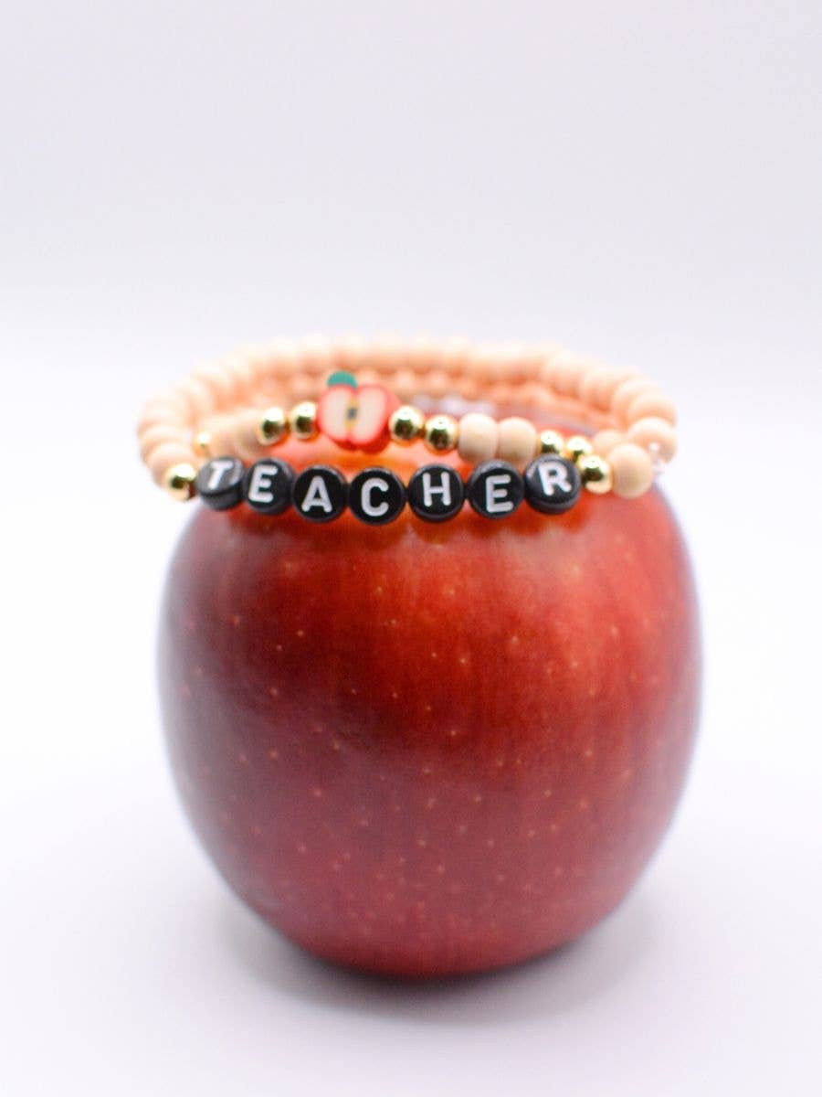 Teacher Letter Bracelet Set – Thank You, Appreciation Gift