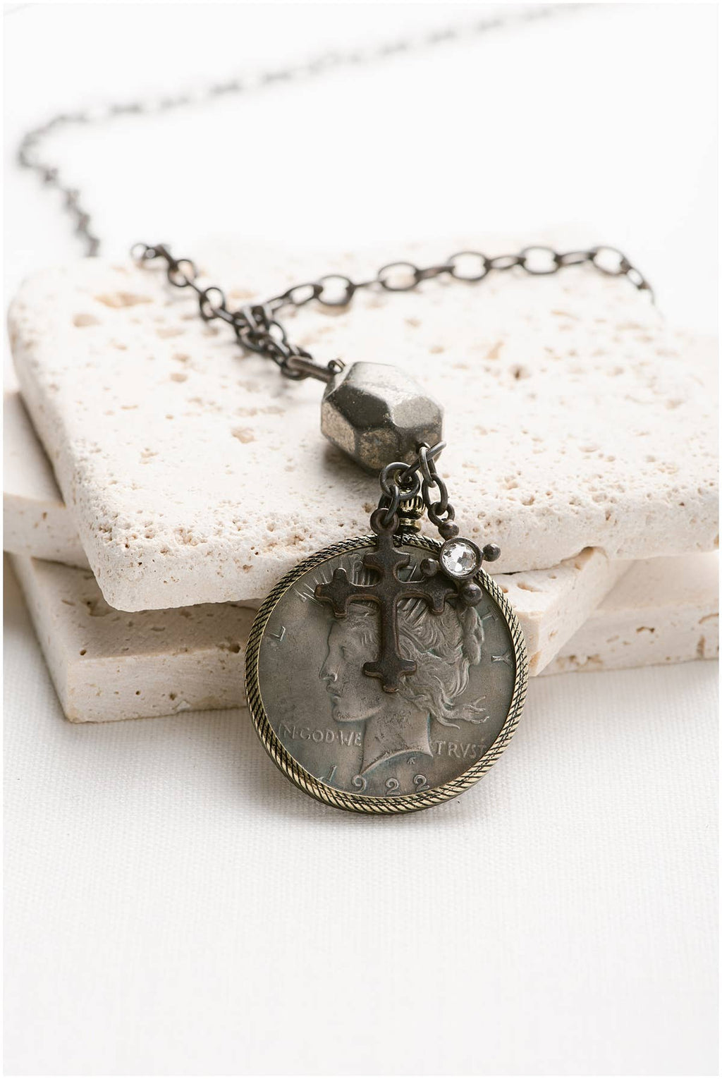Relic Coin and Cross Necklace