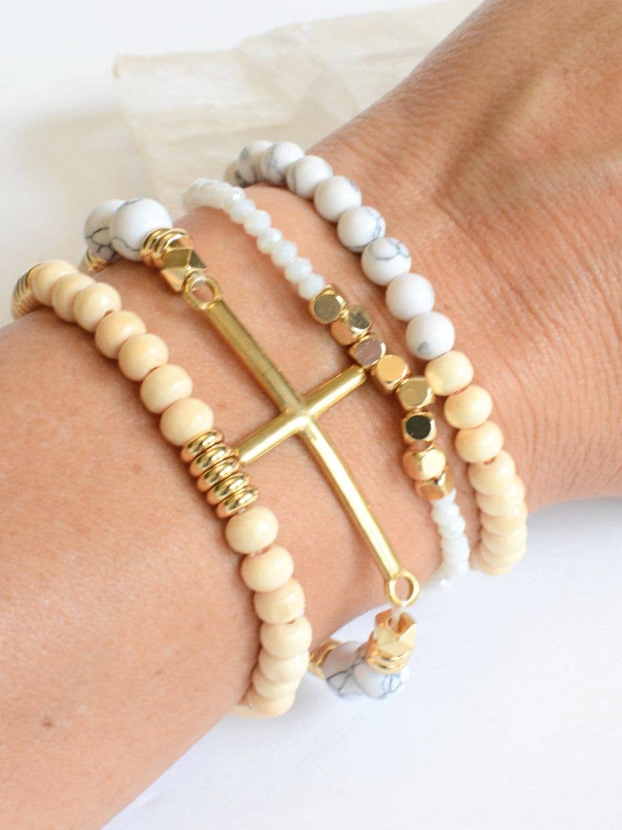 Gold Cross Bracelet set – Christian Faith, Jewelry Gift, God