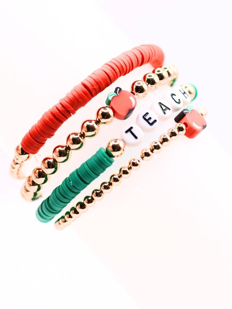 TEACH Bracelet Set – Teacher Gift, Thank you jewelry