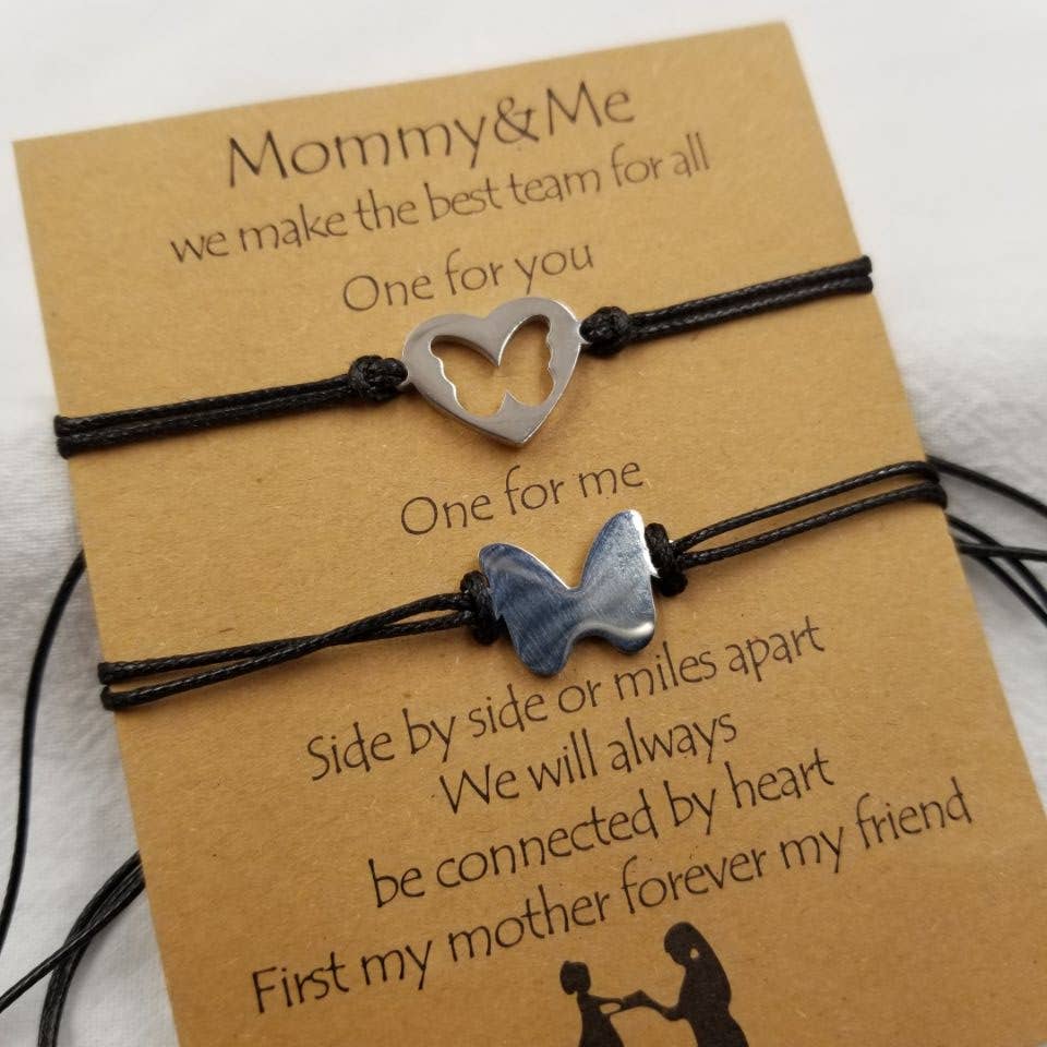 Mommy & Me Butterfly Heart Bracelet