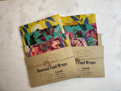 3 PACK Beeswax Food Wrap, Random Pattern, eco friendly