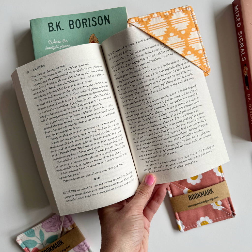 Corner Bookmark - book lover gift - various patterns