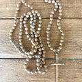 Double wrap beaded necklace with cross