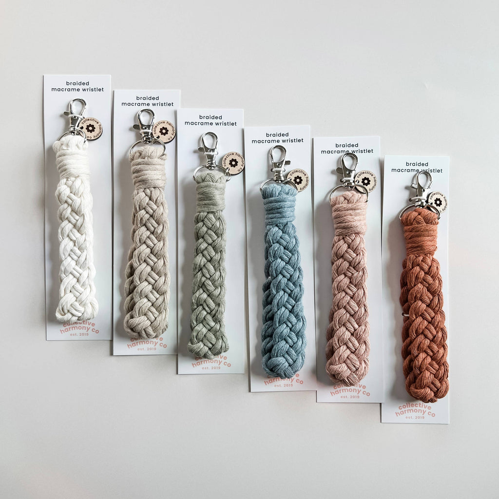 Braided macrame wristlet