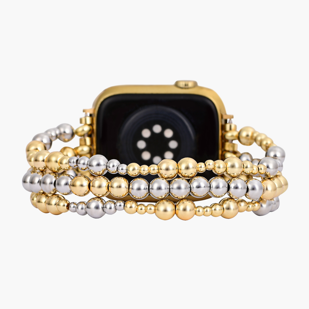 Sterling Gold Stretch Apple Watch Strap