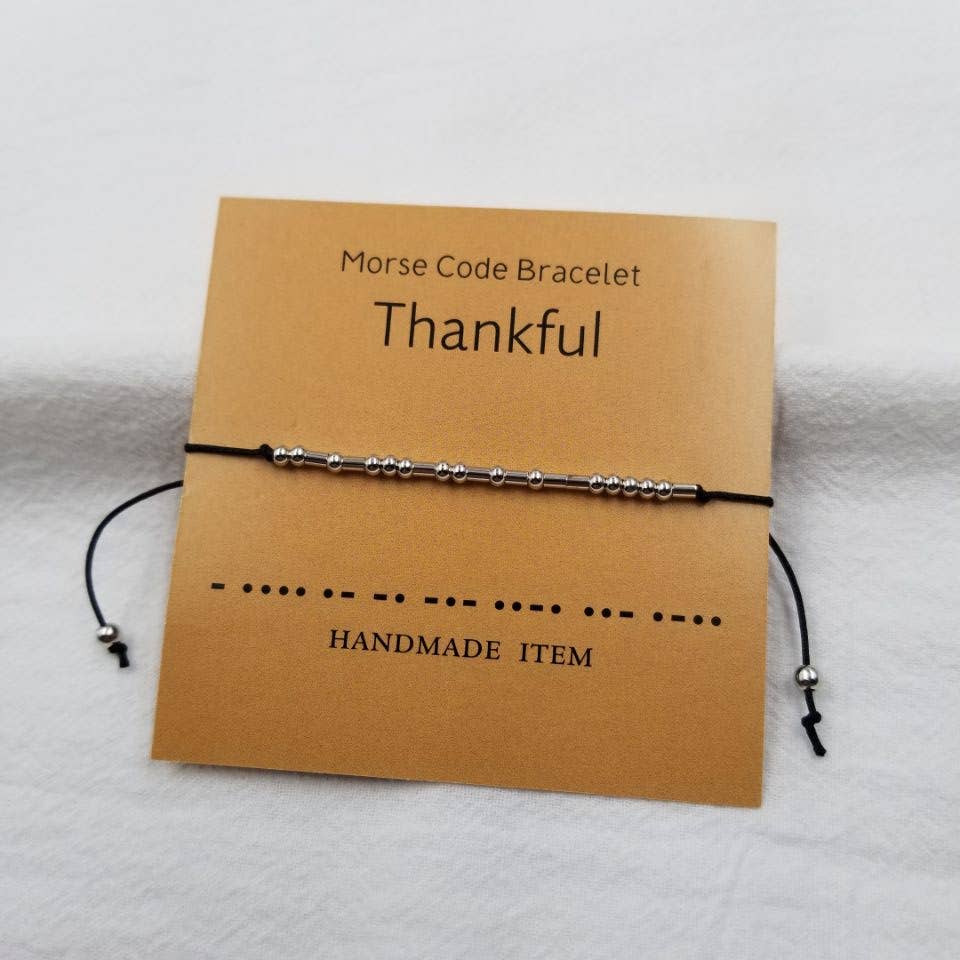 Thankful Morse Code Bracelet