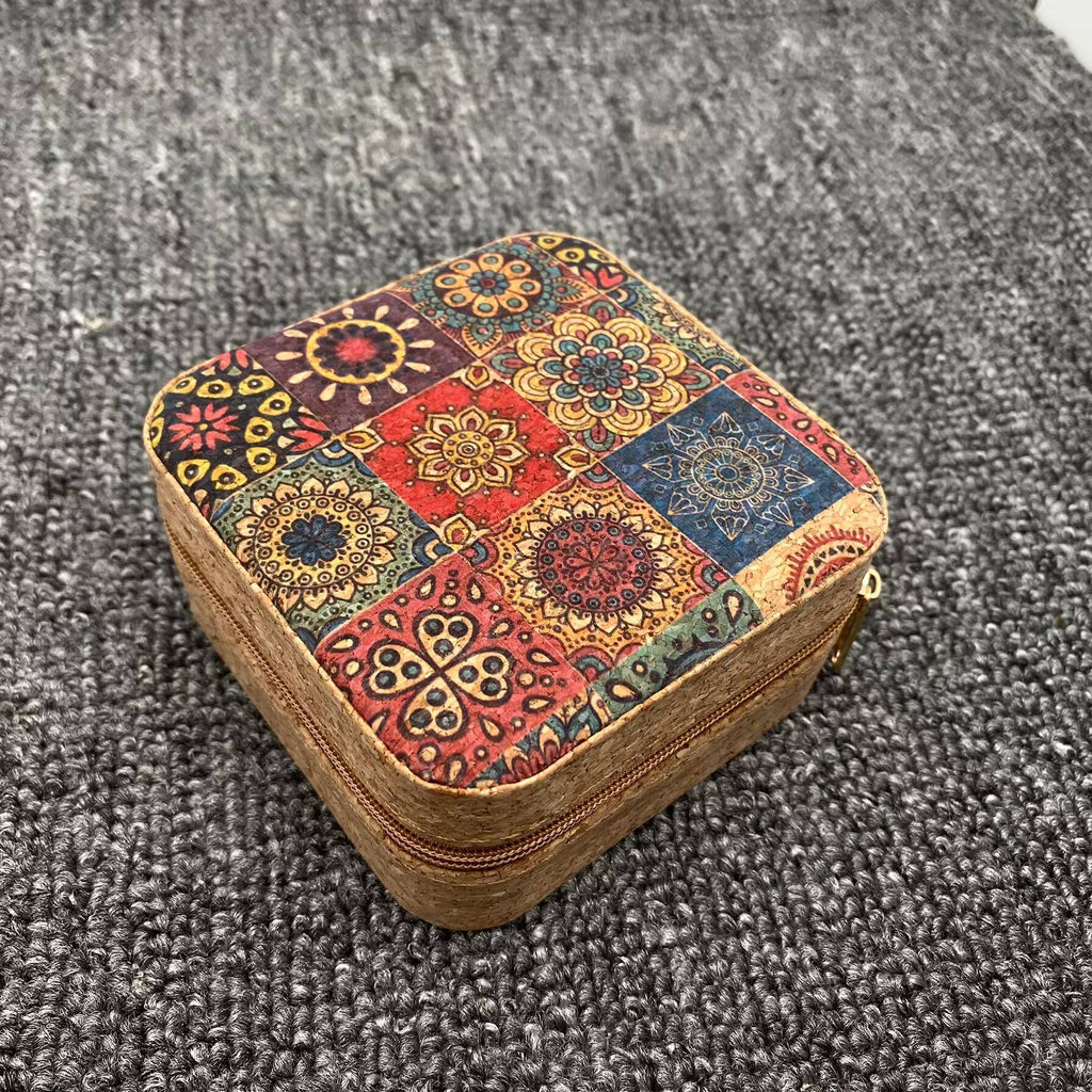 Vintage Crushed Wood Grain PU Leather Jewelry Storage Box
