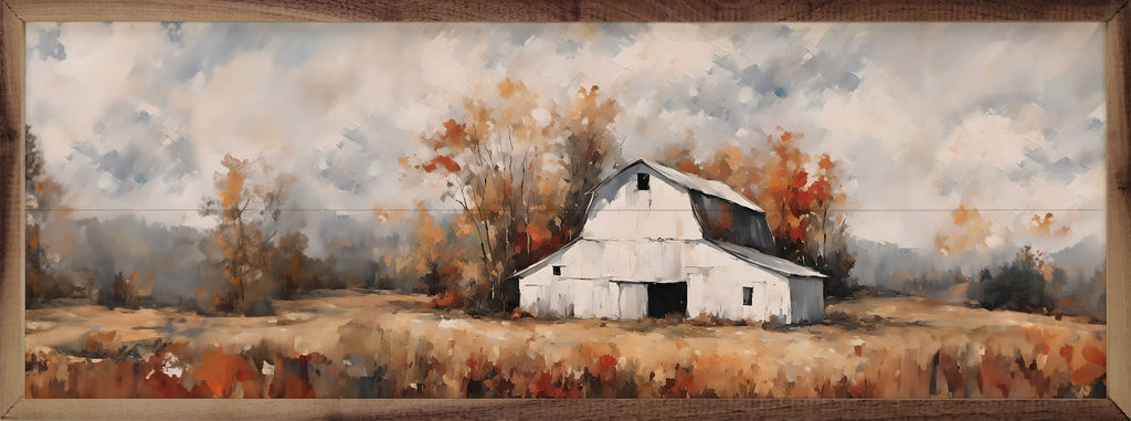 White Barn In The Fall
