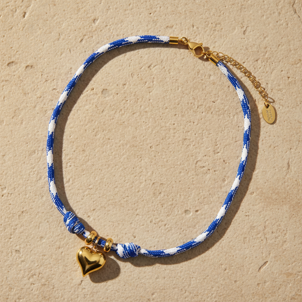 Ocean Heart Necklace - Blue