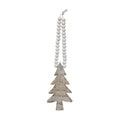 Distressed Wooden Tree Beaded Ornament