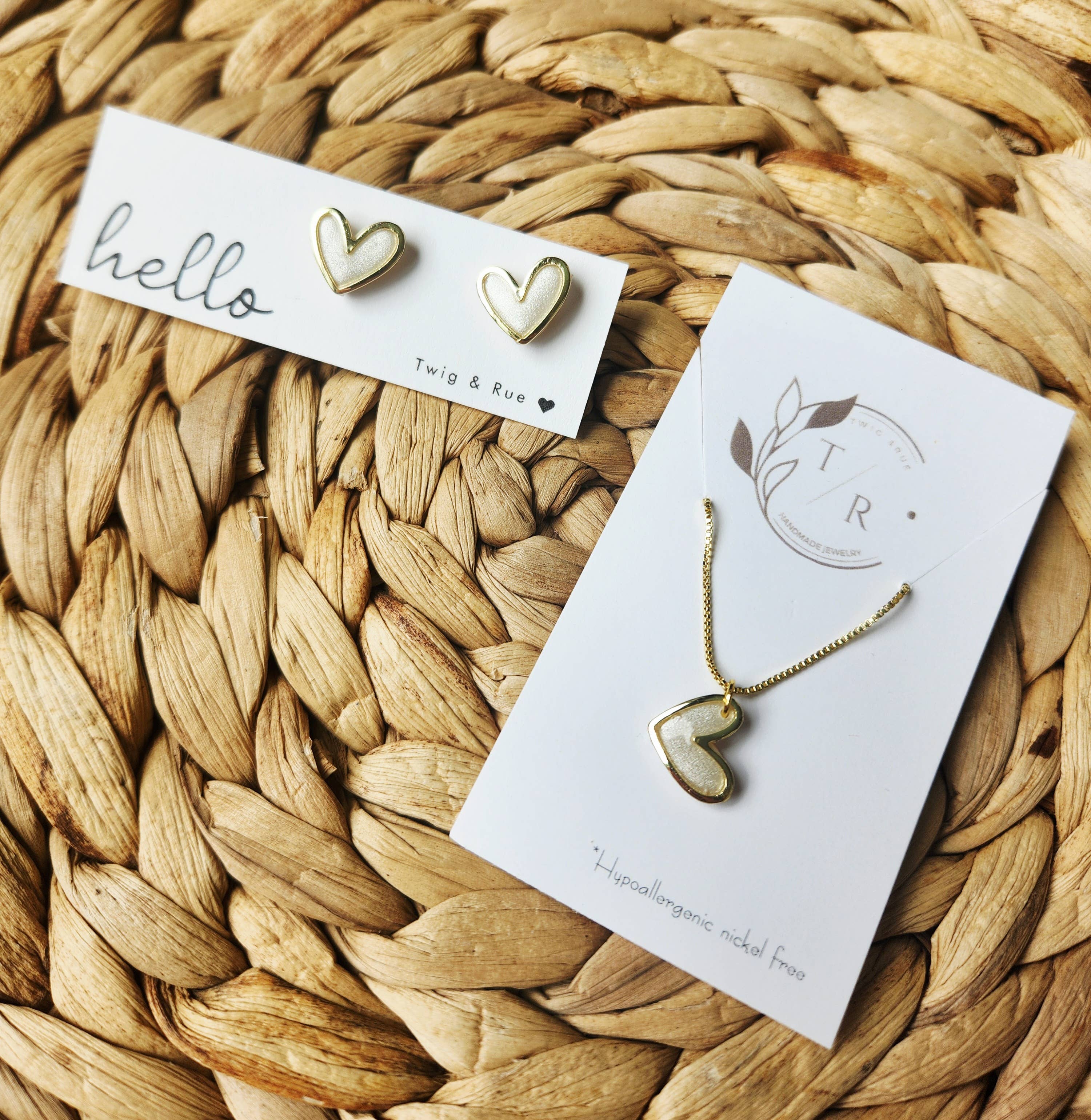 Heart clay studs