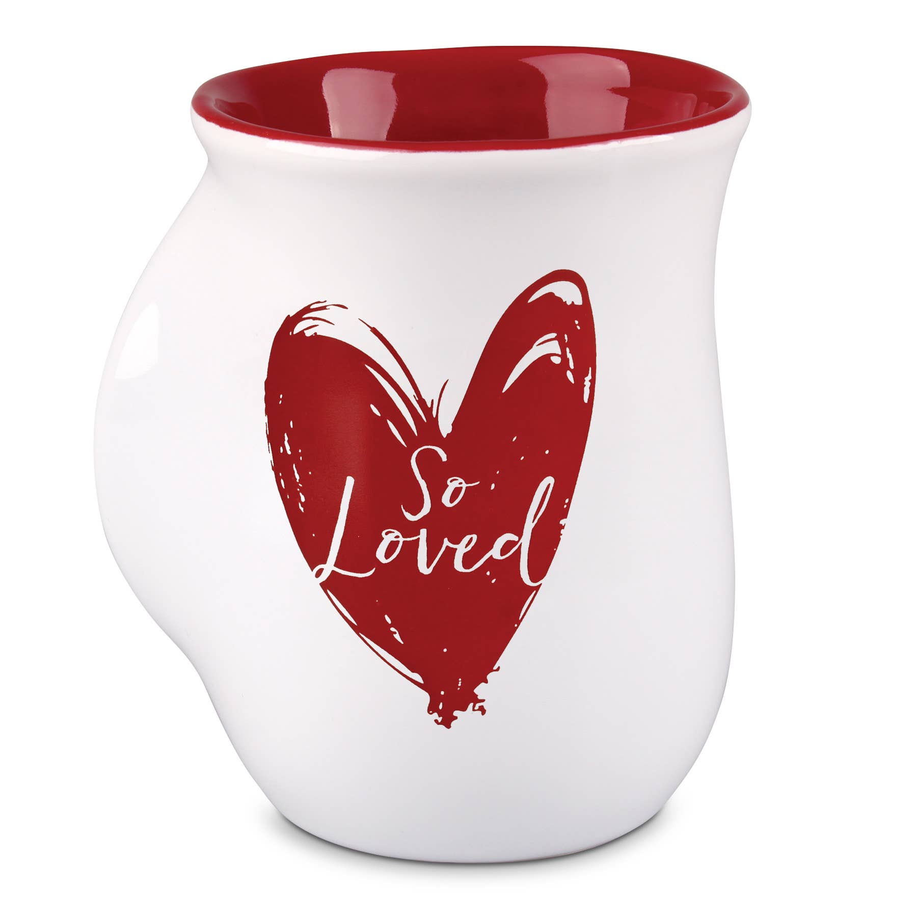 LCP Handwarmer Mug So Loved Heart White Red 18 Oo