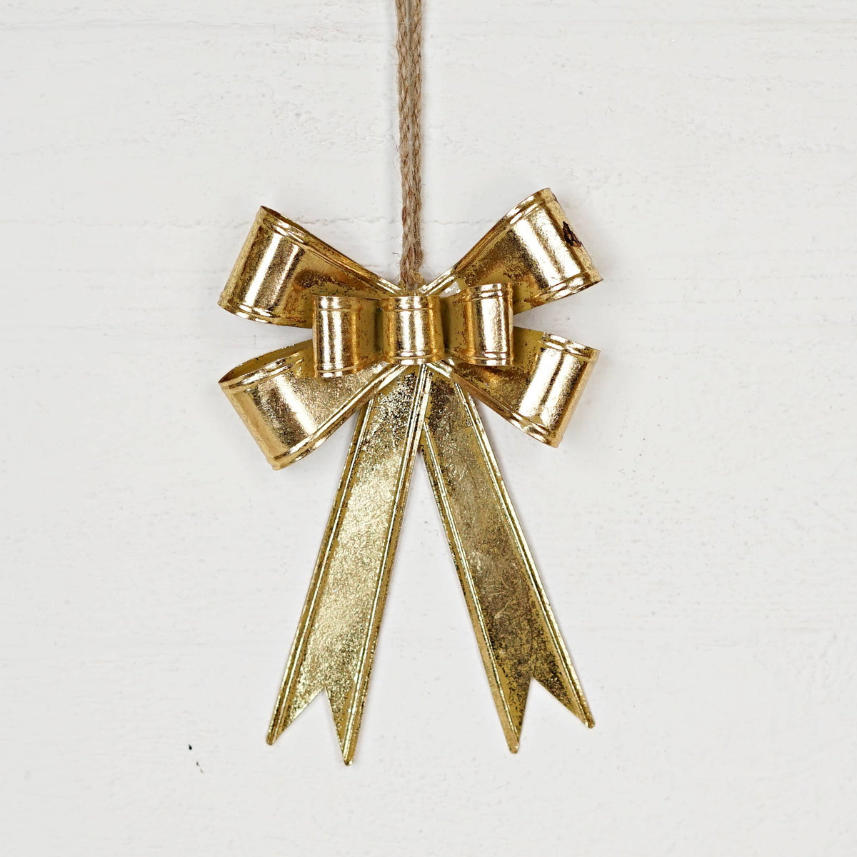 Dazzling Gold Metal Bow Ornament-10L x 6.5W x 1.25T