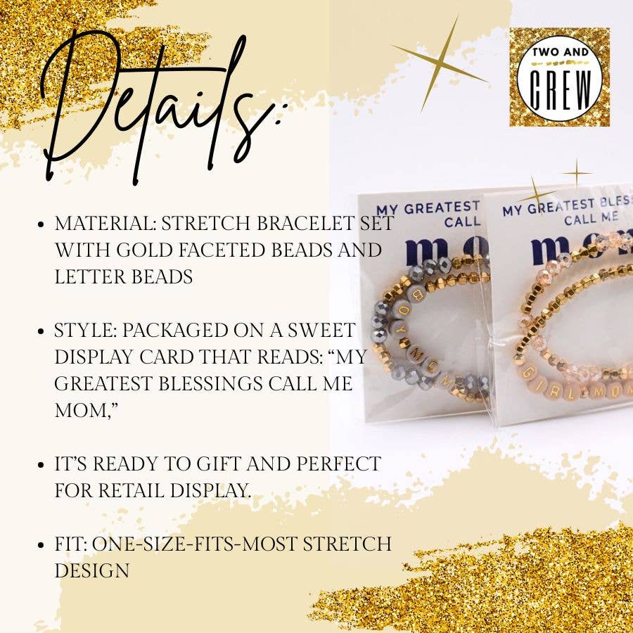 Boy Mom Bracelet Set – Mothers Gift, motherhood jewelry