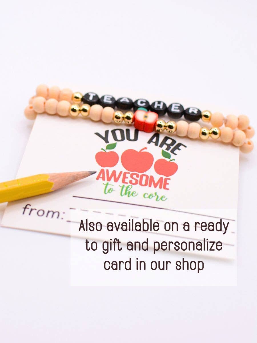 Teacher Letter Bracelet Set – Thank You, Appreciation Gift