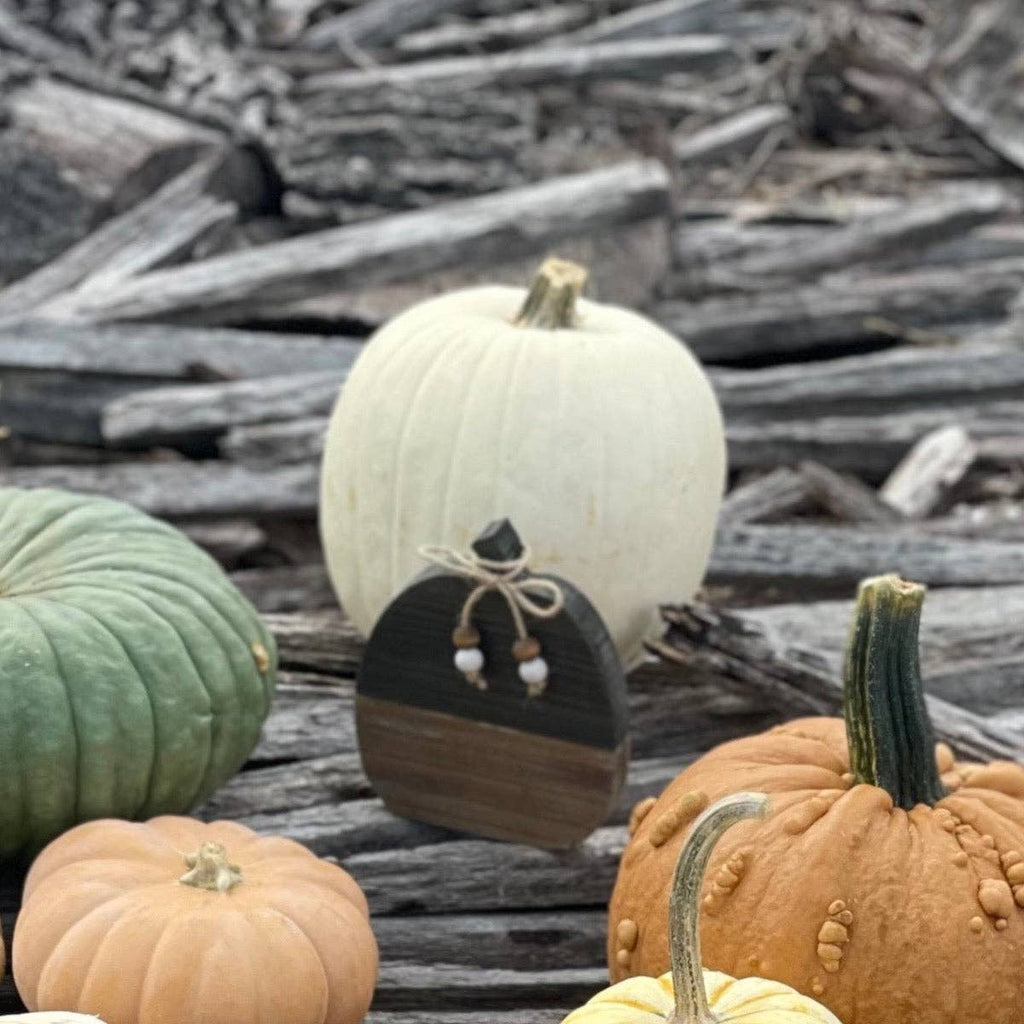CA-5087 - Small Black/Wood Plank Fall Pumpkin