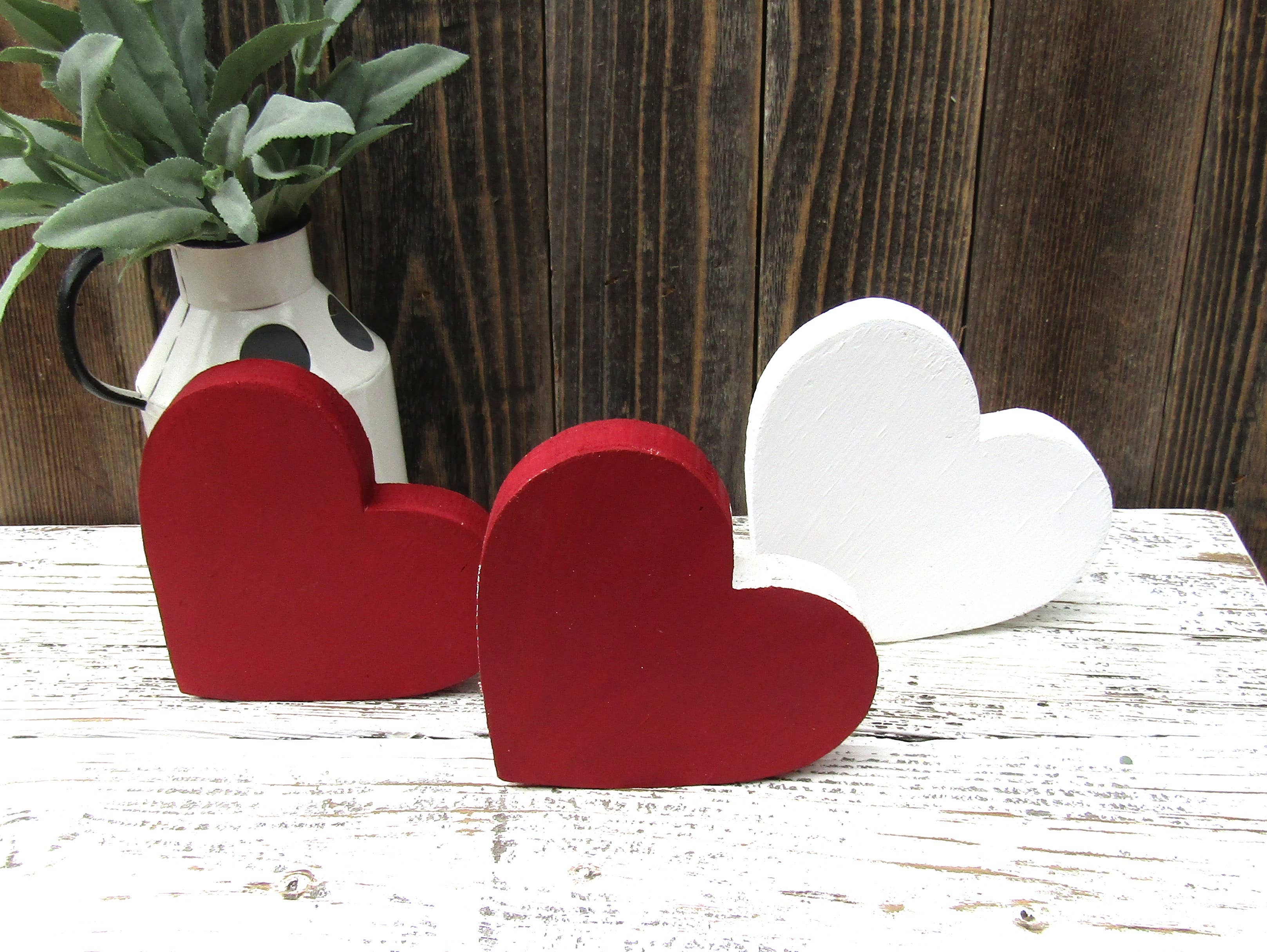 Rustic Distressed Valentine Heart Shelf Sitter