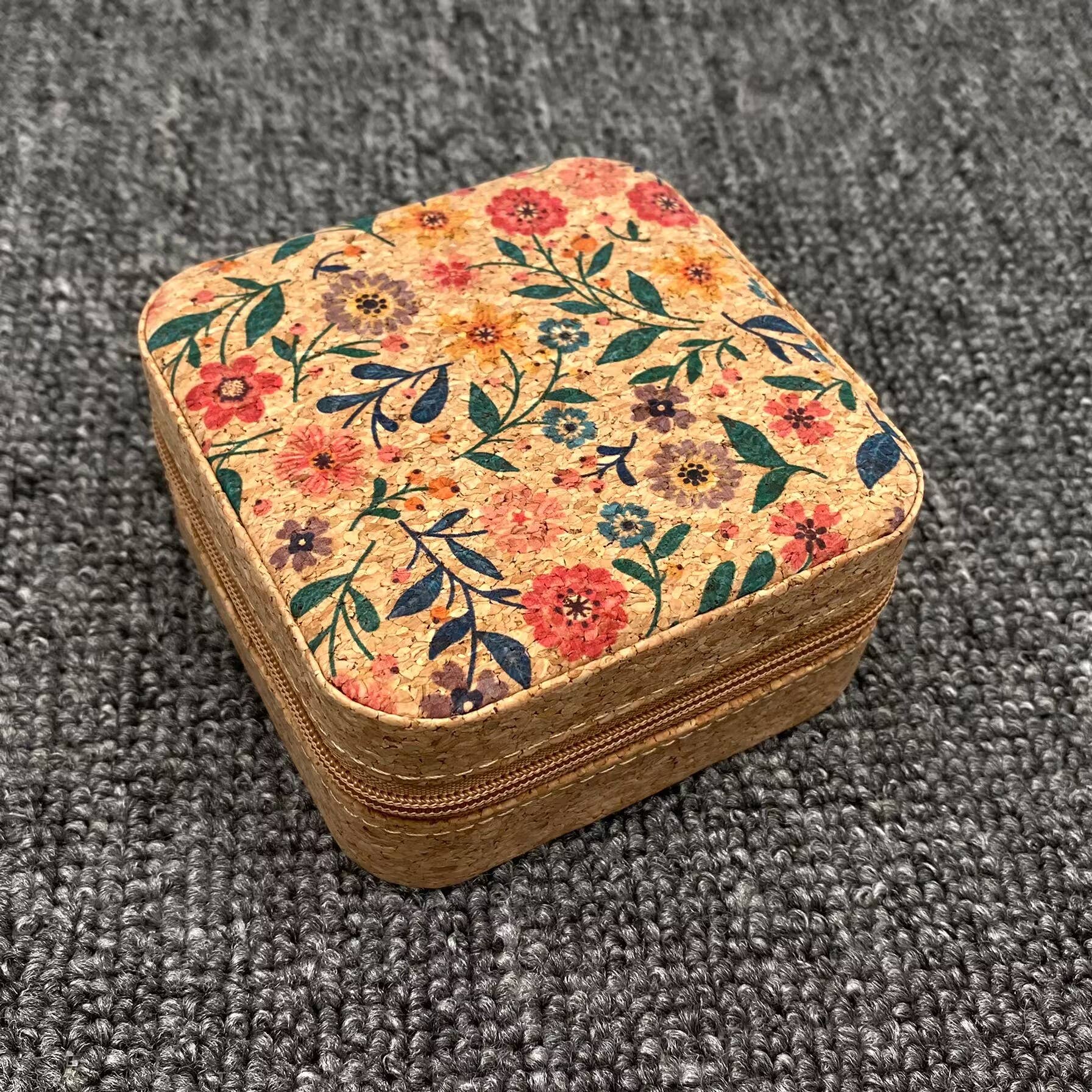 Vintage Crushed Wood Grain PU Leather Jewelry Storage Box