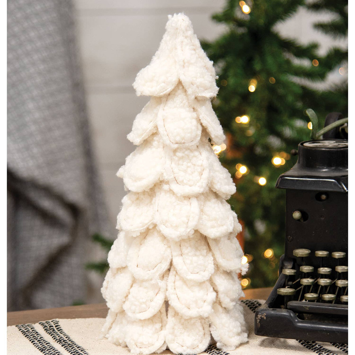 White Sherpa Christmas Tree - 13.5"