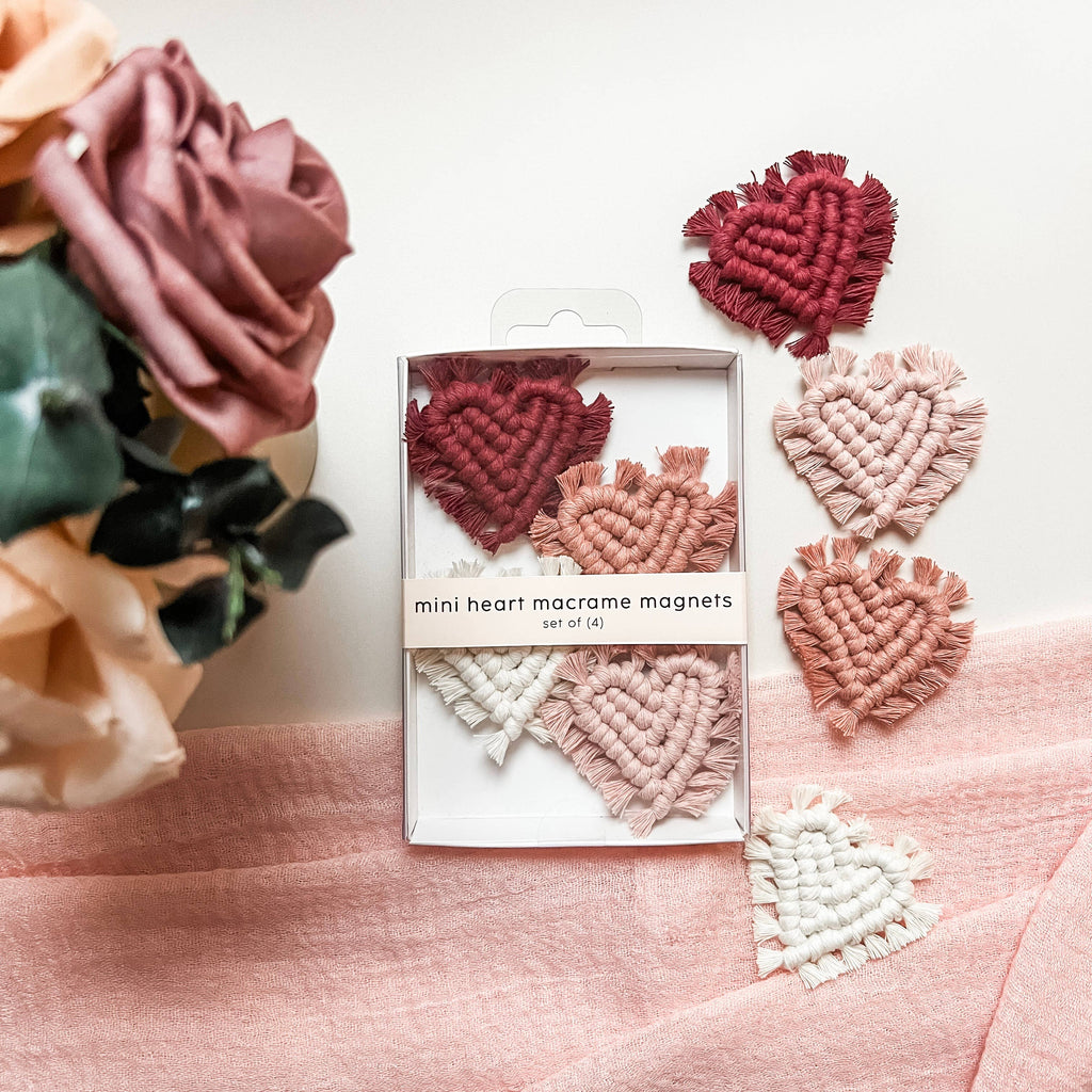 Mini heart magnet set | valentine's magnets - set of 4