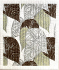 Leaves in Multi tones of Grey Swedish Dishcloth