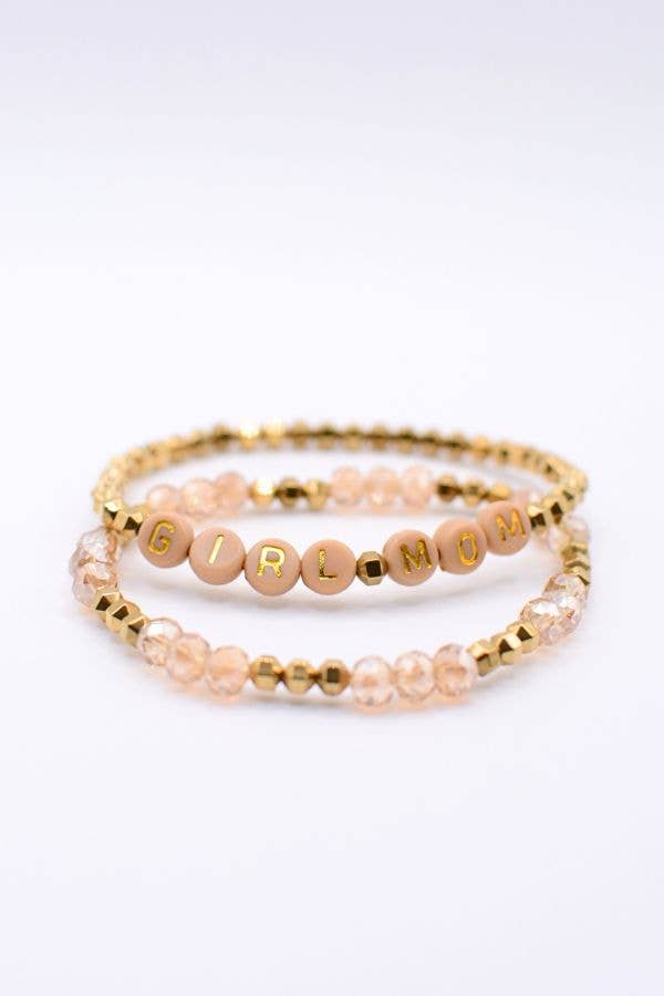 Girl Mom Bracelet Set – Mother Gift, Motherhood Jewelry
