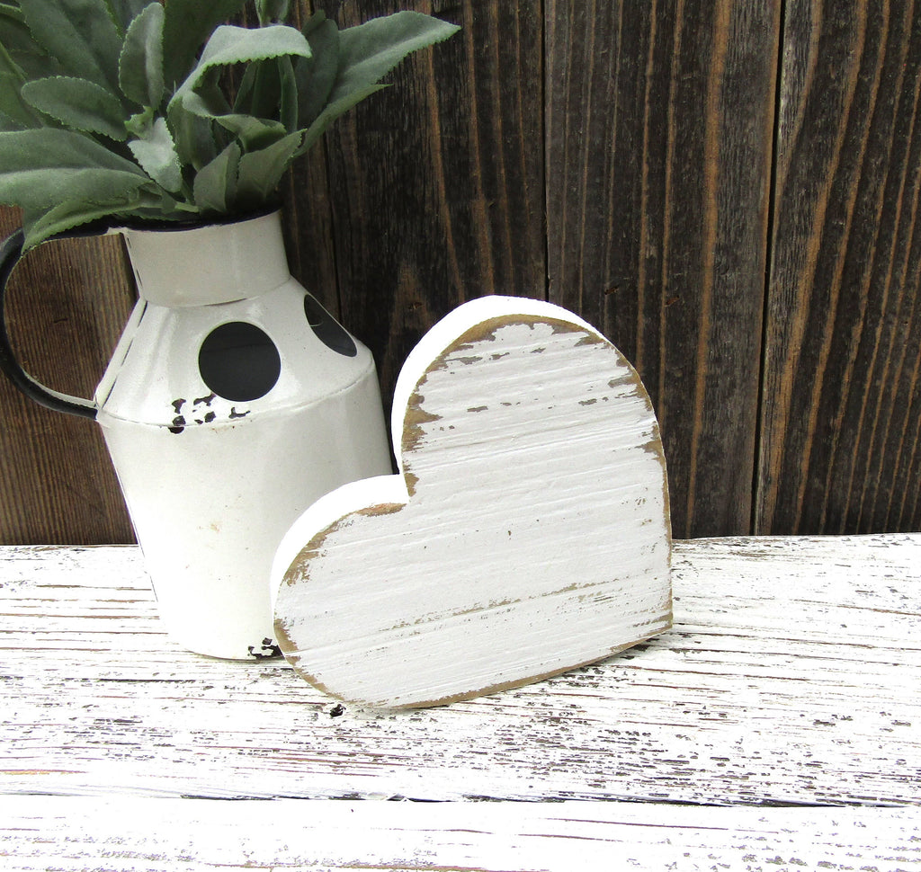 Rustic Distressed Valentine Heart Shelf Sitter