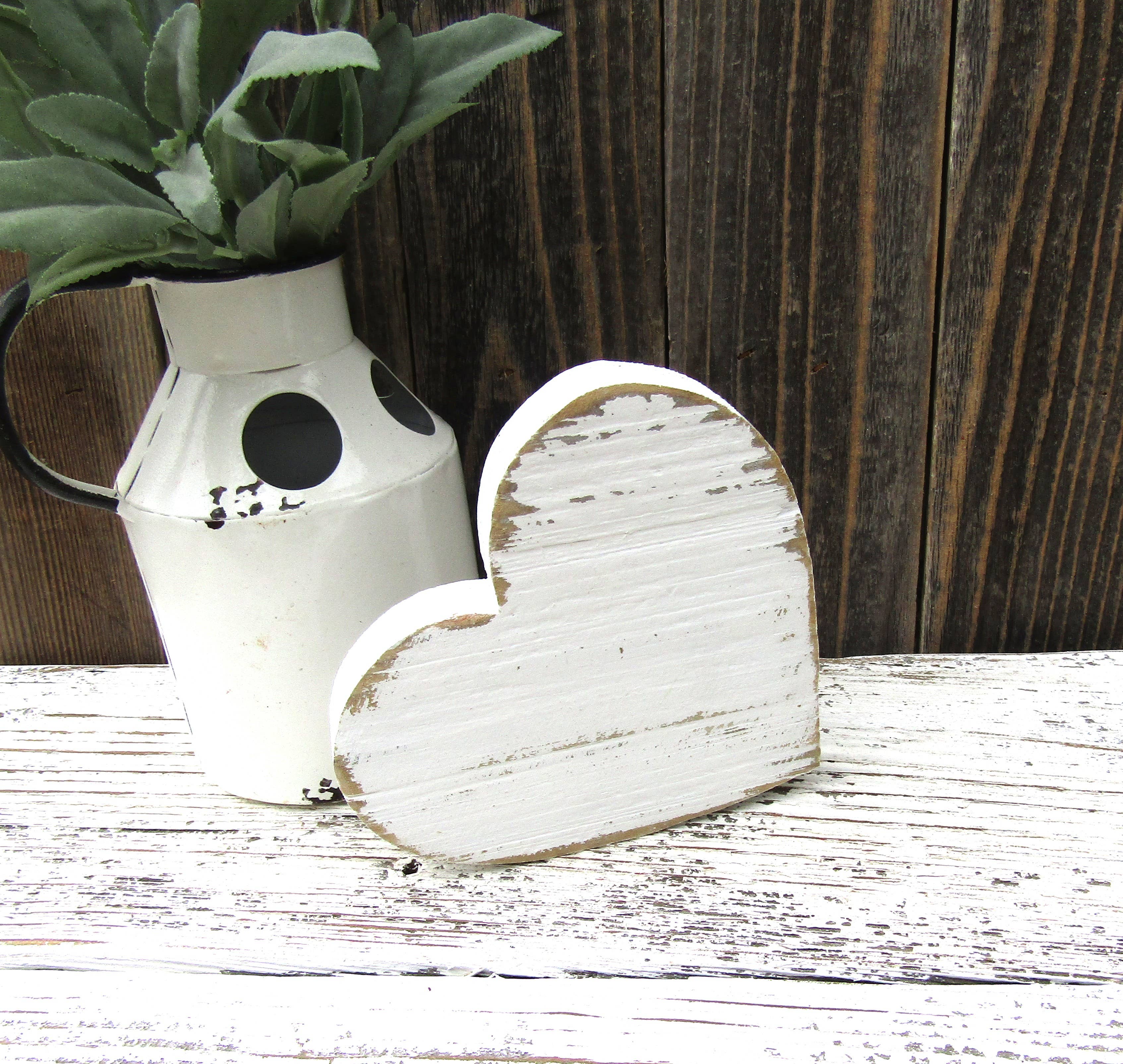 Rustic Distressed Valentine Heart Shelf Sitter