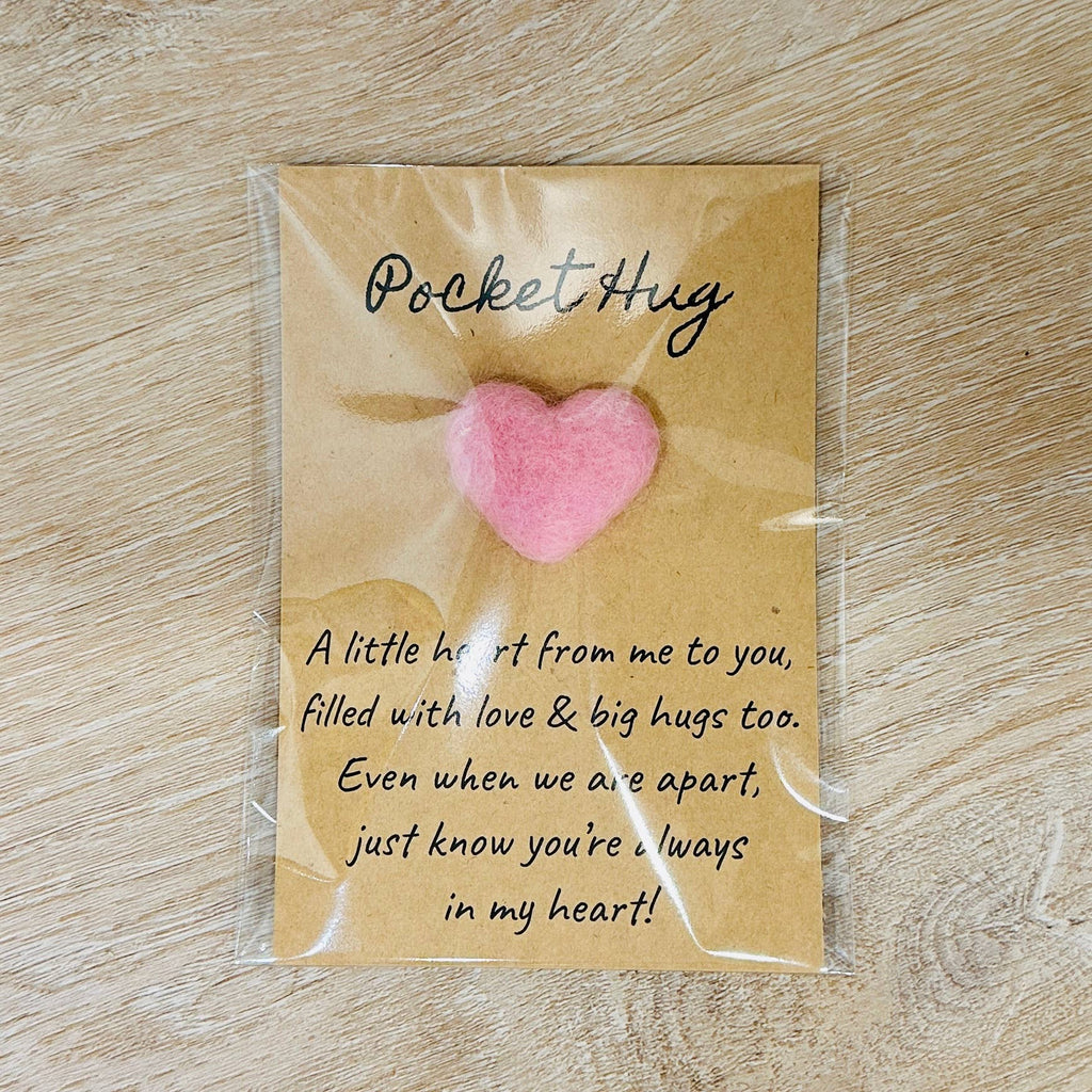 Pocket Hug with Felted Heart Gift