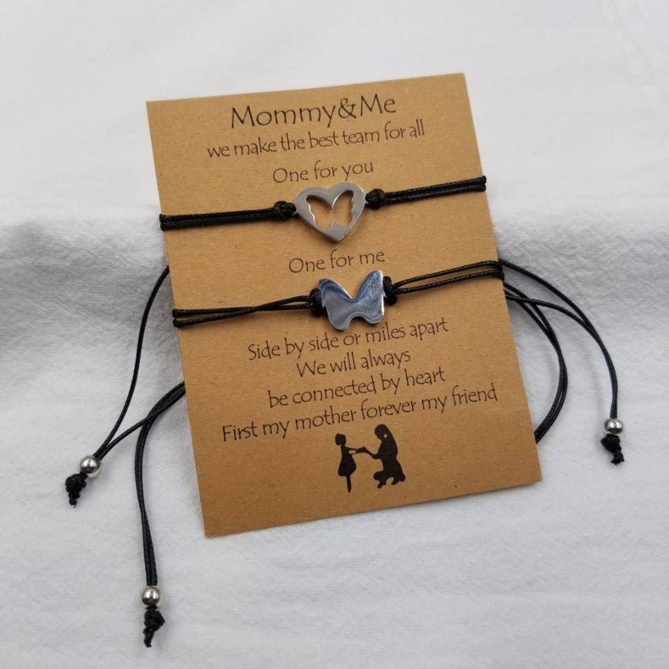 Mommy & Me Butterfly Heart Bracelet