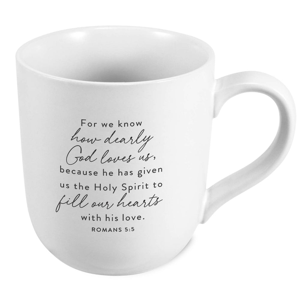 LCP Mug Lace Textured Loved White 16 Oz.