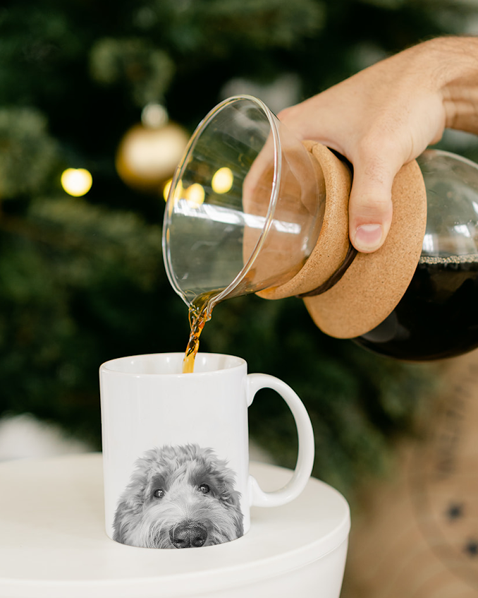 Peeking Doodle (Goldendoodle) Mug
