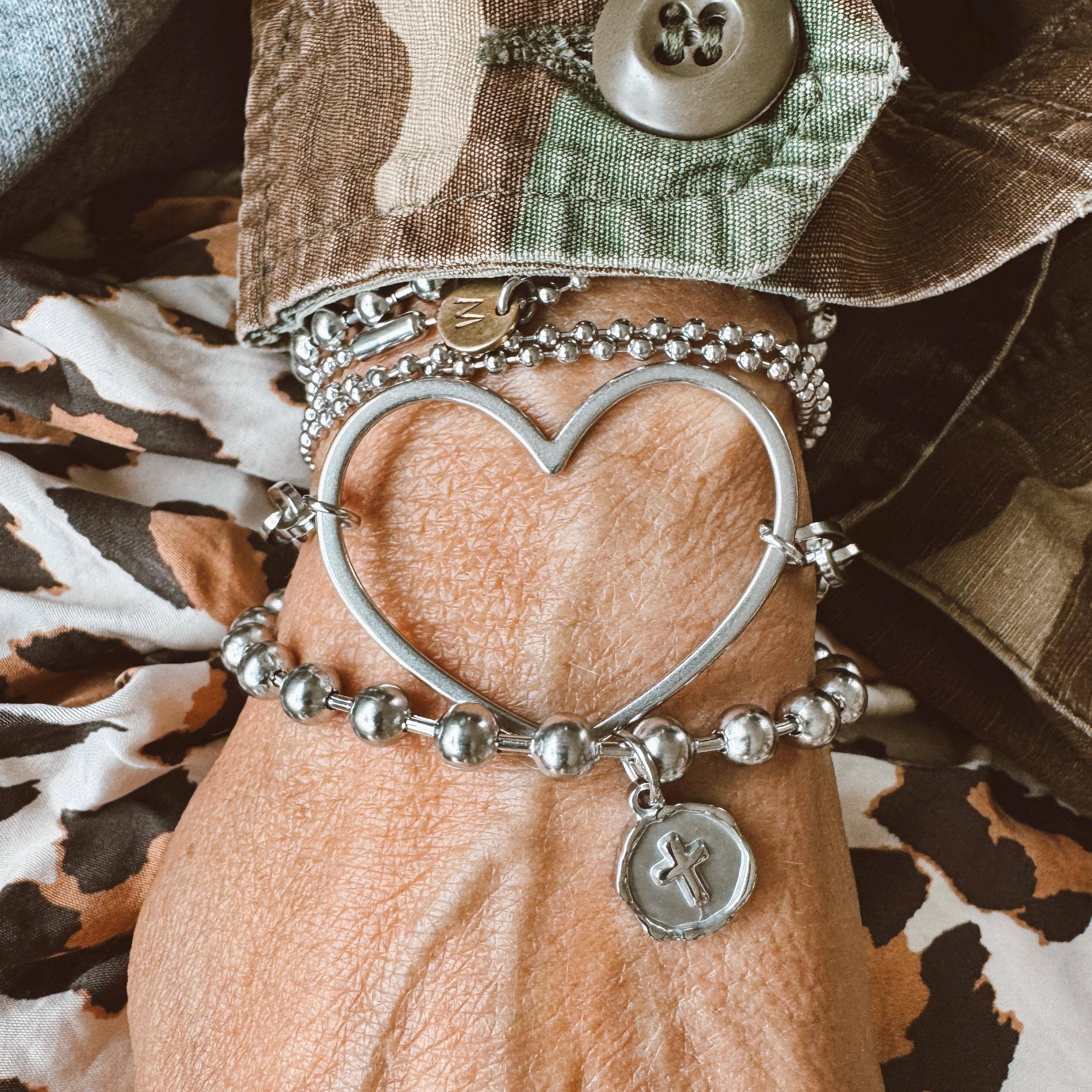 Large Open Heart Bracelet
