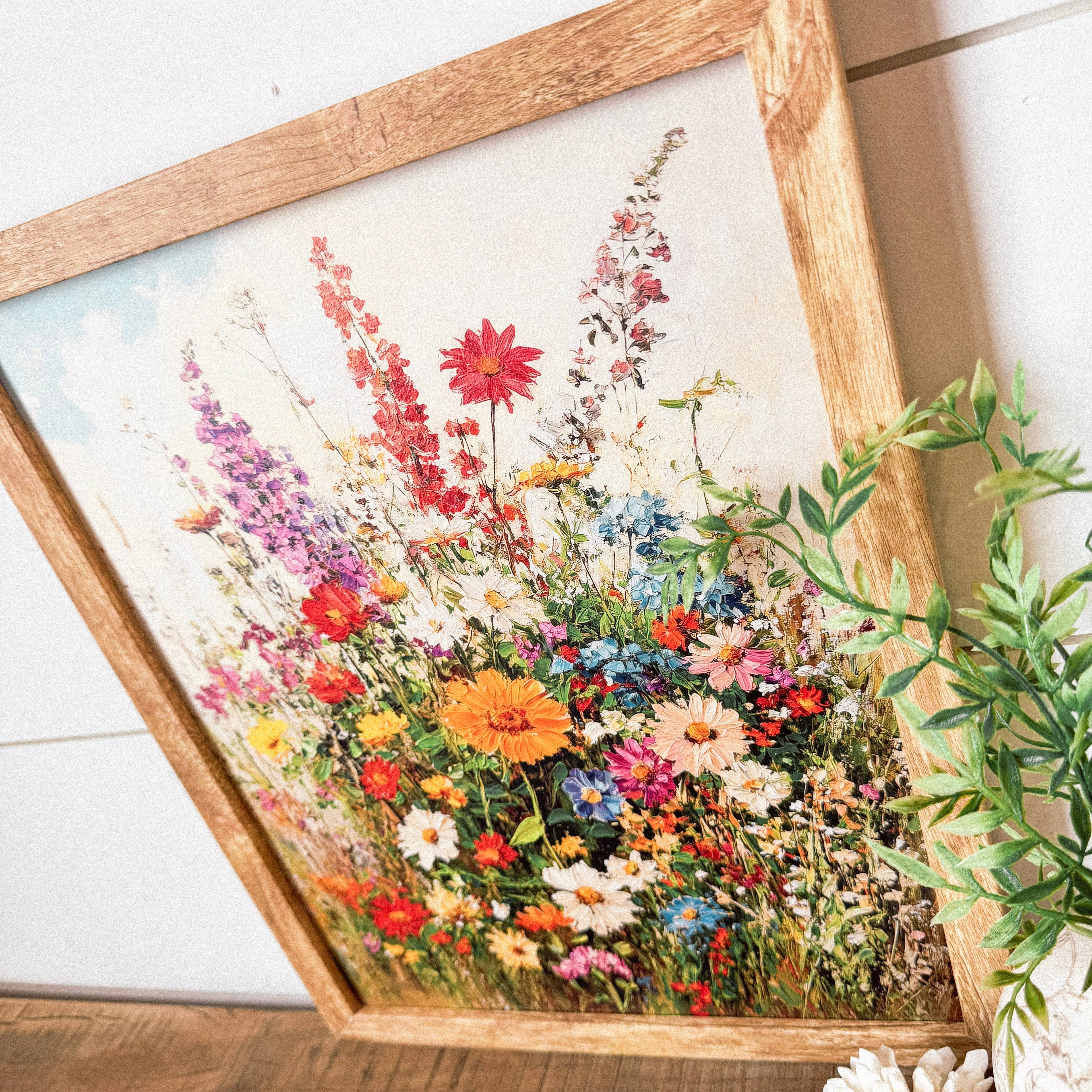 Colorful Summer Wildflowers Wall Art Wood Sign