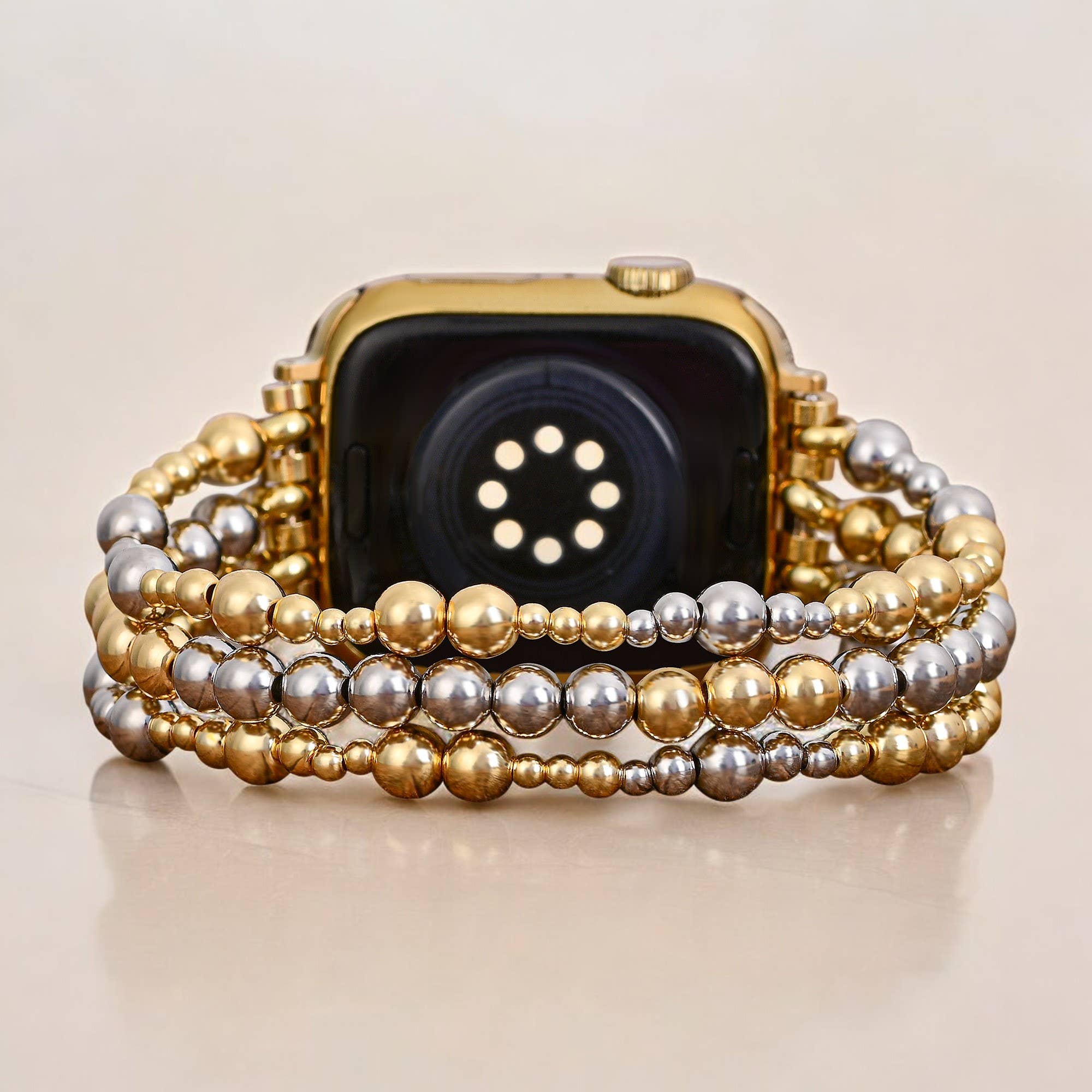 Sterling Gold Stretch Apple Watch Strap
