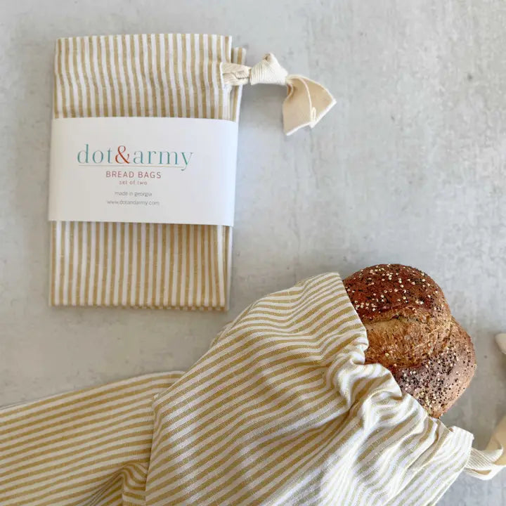 Linen Bread Bags, set of two