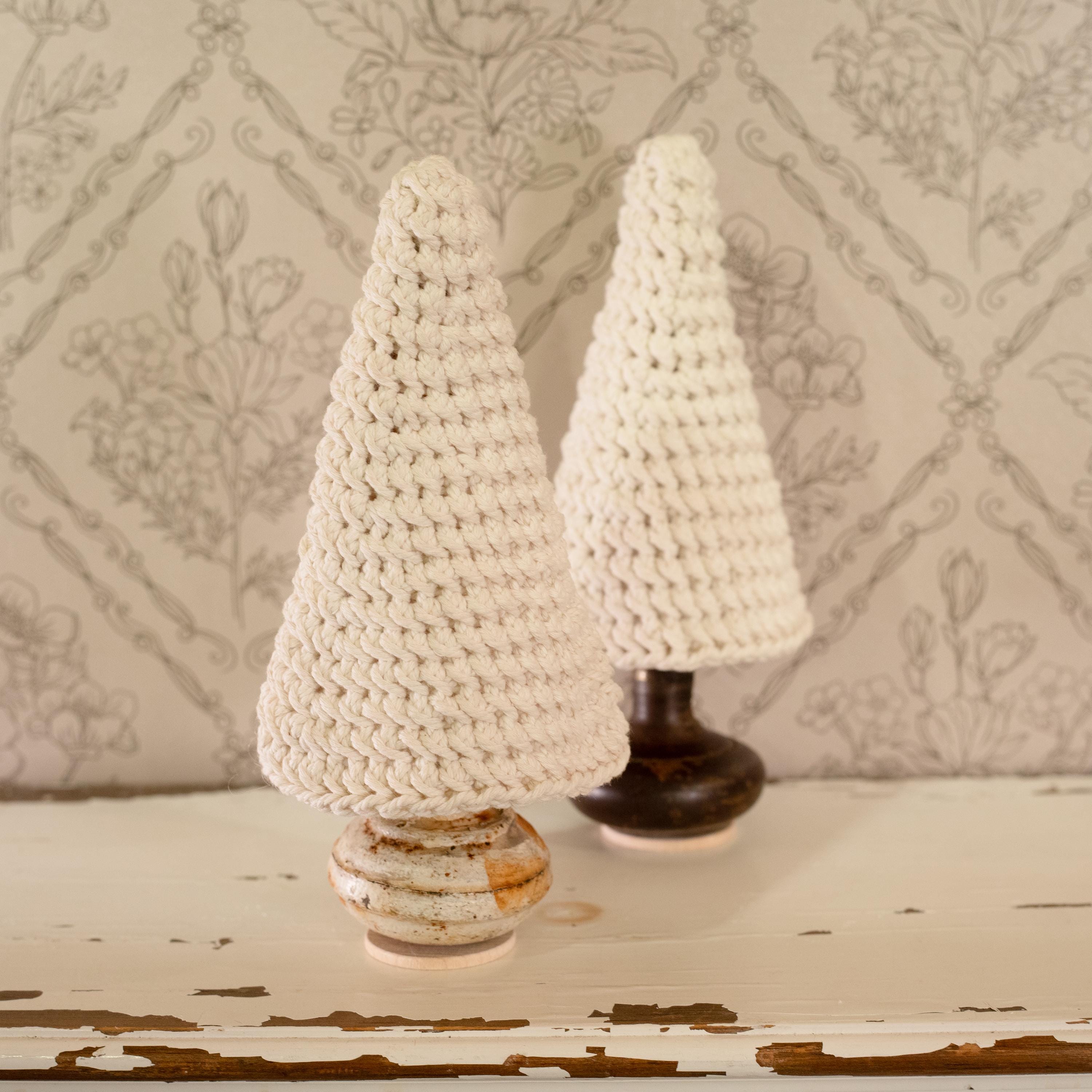 Handmade Crocheted 8-inch Tree on Vintage Door Knob Base- One of a Kind
