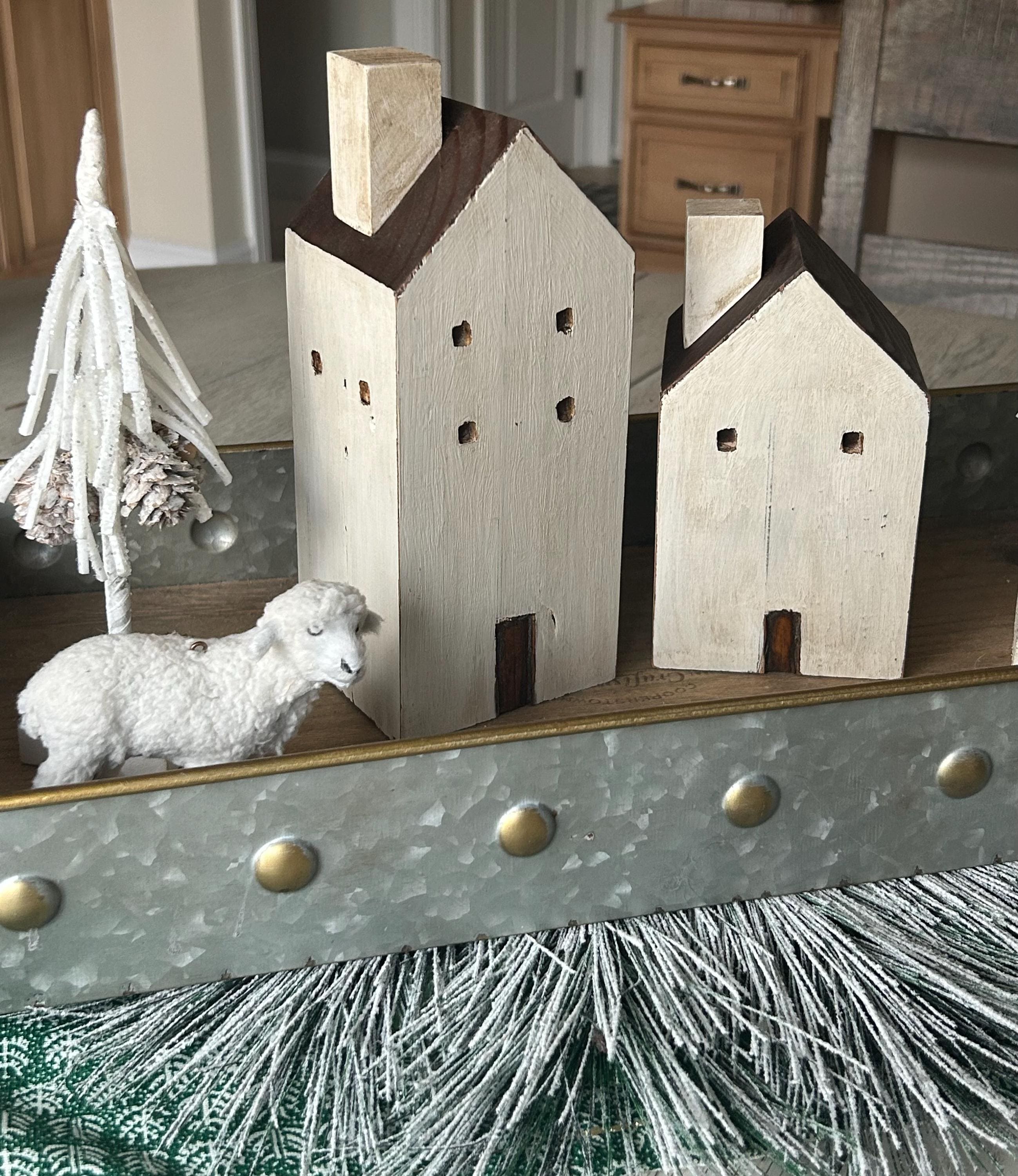 Rustic Distressed Farmhouse Wooden House - various heights available