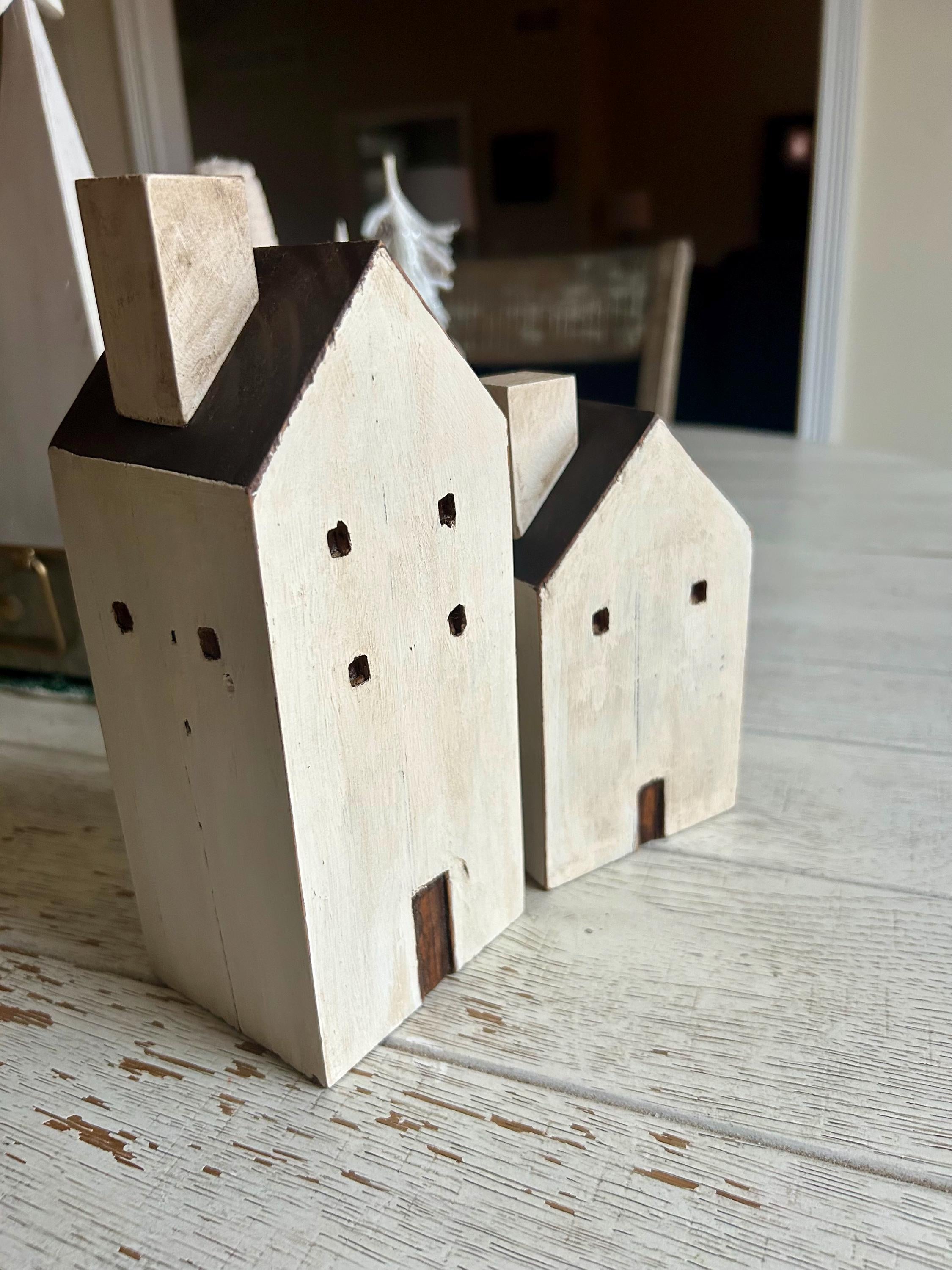 Rustic Distressed Farmhouse Wooden House - various heights available