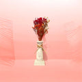Mini Rustic Farmhouse Wood Vase With Dried Flowers