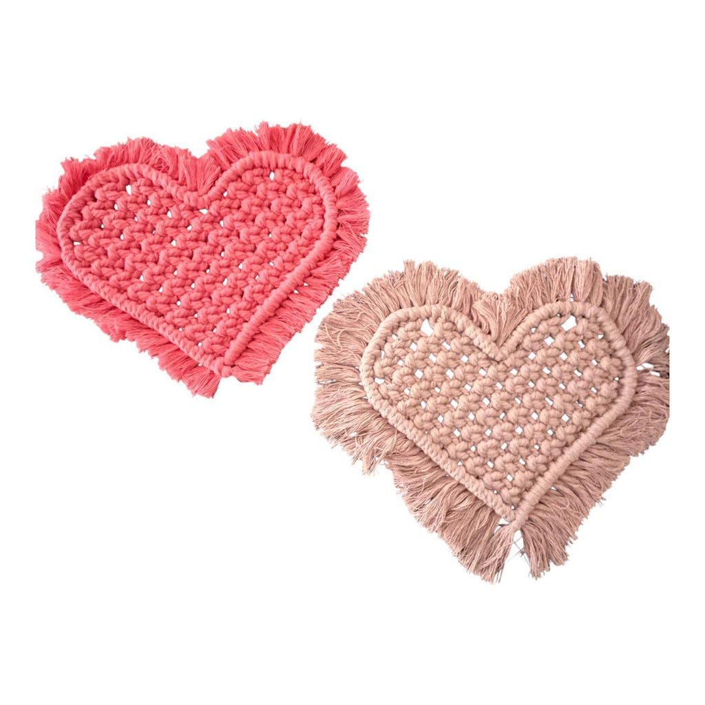 Boho Macrame Heart Decor - 8 x 10 inches